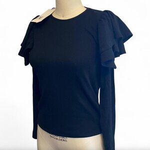 NWT ZARA || SHOULDER RUFFLE LONGSLEEVE
